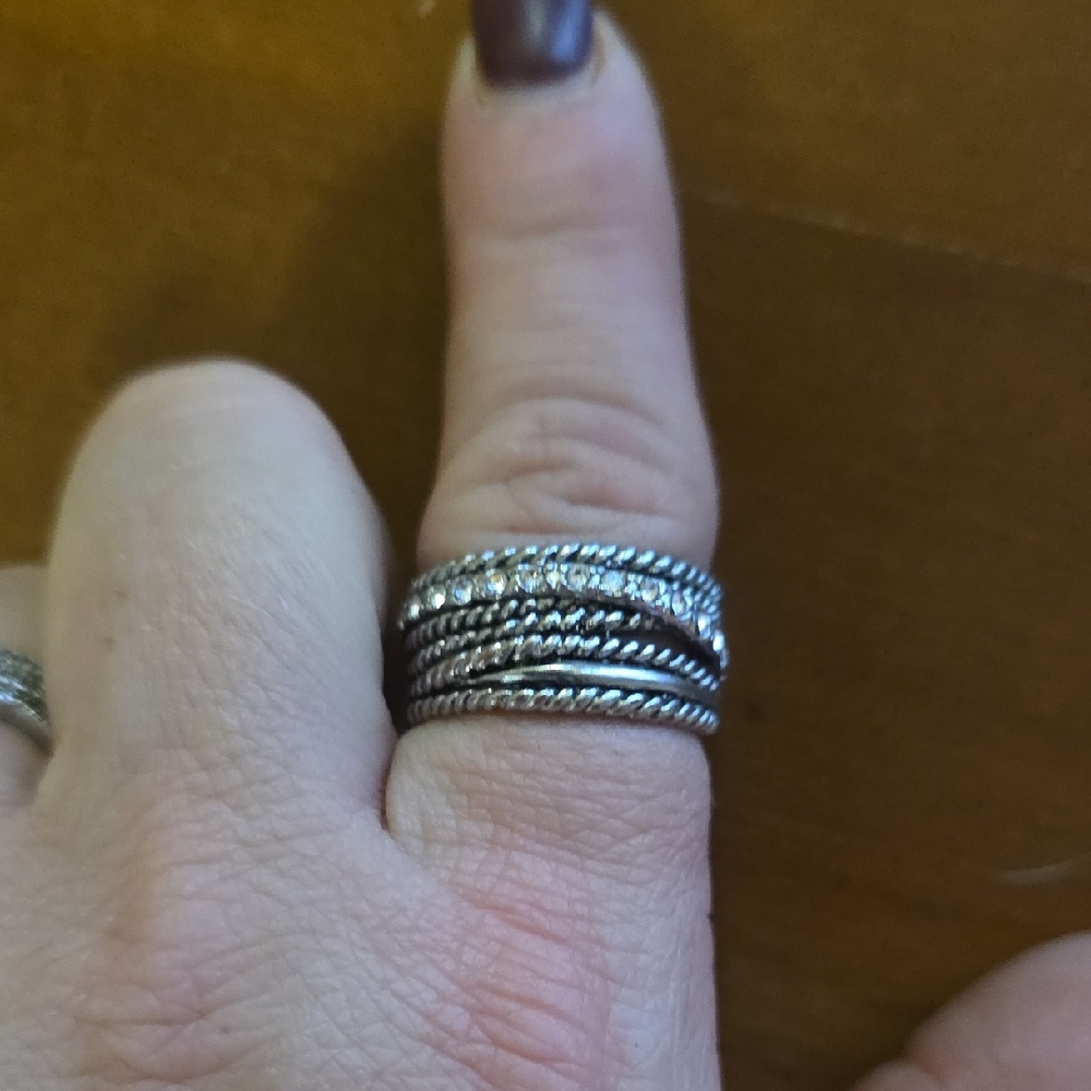 Elegant Silver Stacked Ring Set